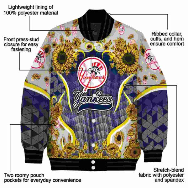 new york yankees sunflower bloom navy yellow jacket new arrival