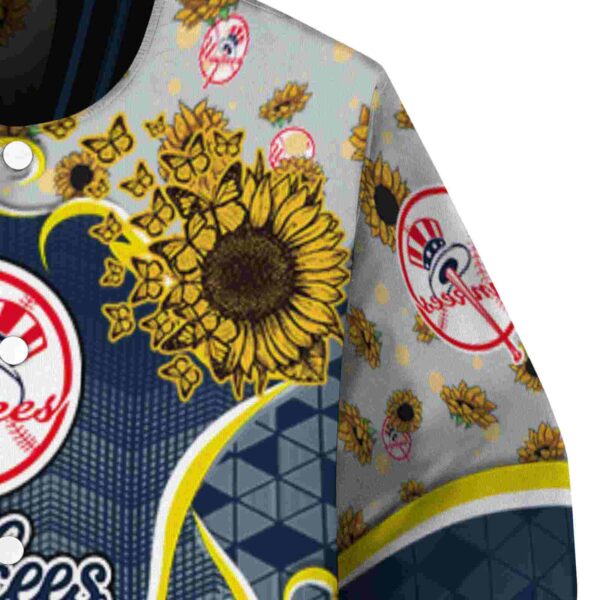 new york yankees sunflower bloom navy yellow jacket premium grade