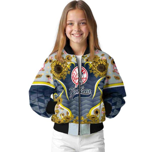 new york yankees sunflower bloom navy yellow jacket top rated