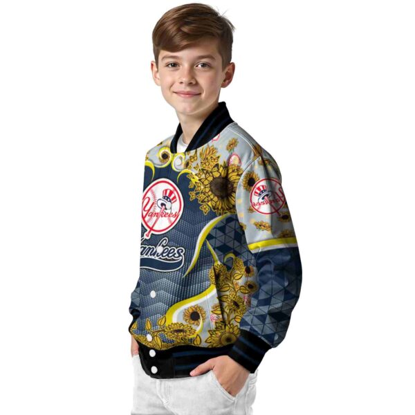 new york yankees sunflower bloom navy yellow jacket trendy