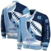 north carolina tar heels baseball stitching navy blue white jacket fashion forward