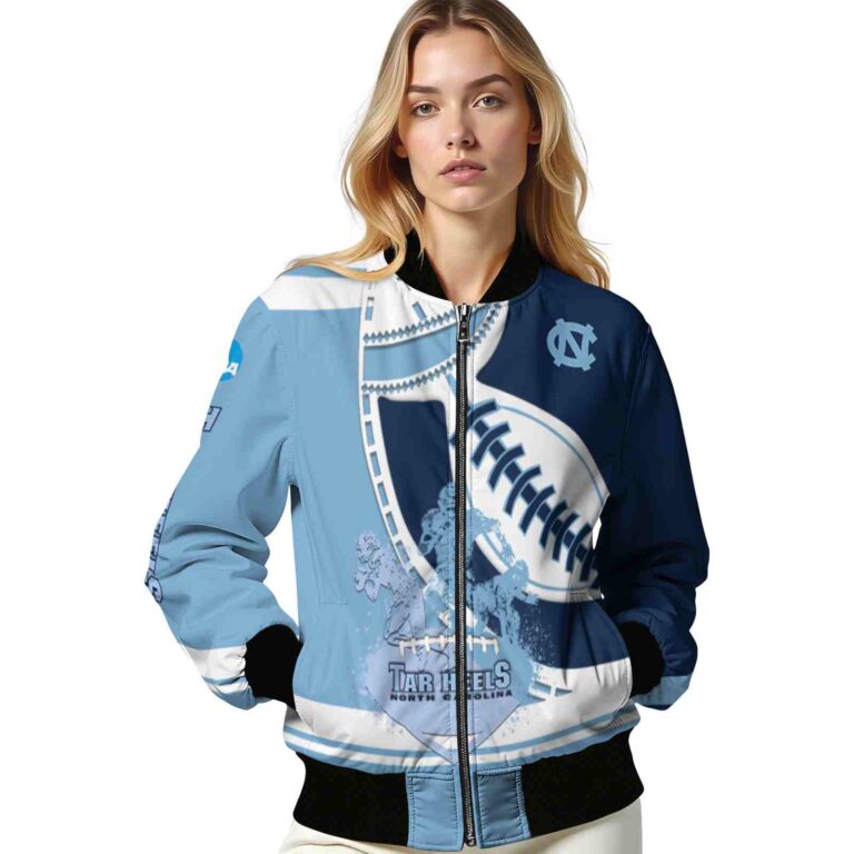 north carolina tar heels baseball stitching navy blue white jacket latest model