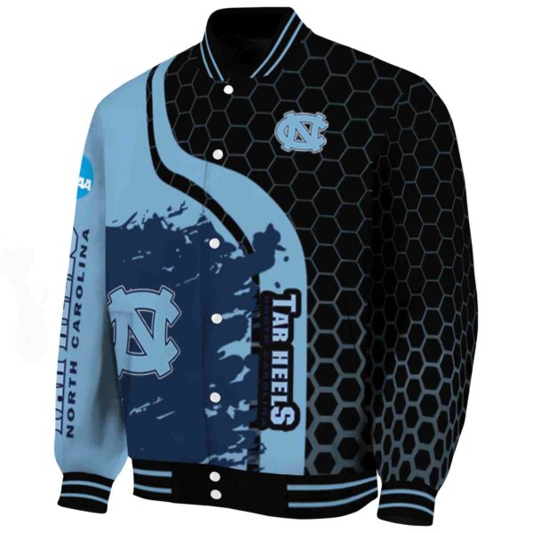 north carolina tar heels hexagonal pattern light blue black jacket best selling