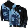 north carolina tar heels hexagonal pattern light blue black jacket fashion forward