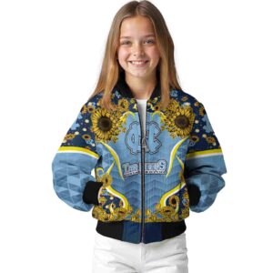 north carolina tar heels sunflower bloom light blue yellow jacket top rated