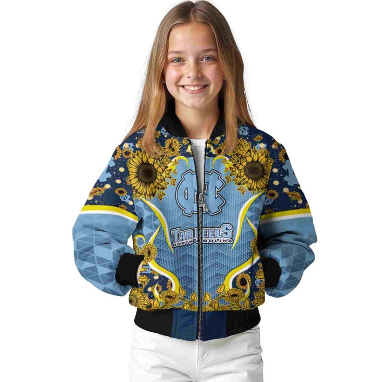 north carolina tar heels sunflower bloom light blue yellow jacket top rated