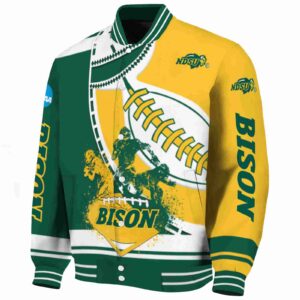 north dakota state bison baseball stitching yellow white jacket best selling