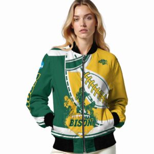 north dakota state bison baseball stitching yellow white jacket latest model