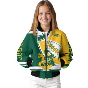north dakota state bison baseball stitching yellow white jacket top rated