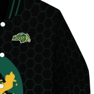 north dakota state bison hexagonal pattern green black jacket premium grade