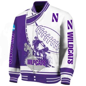 northwestern wildcats baseball stitching white jacket best selling
