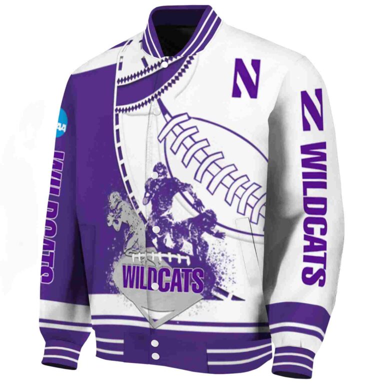 northwestern wildcats baseball stitching white jacket best selling
