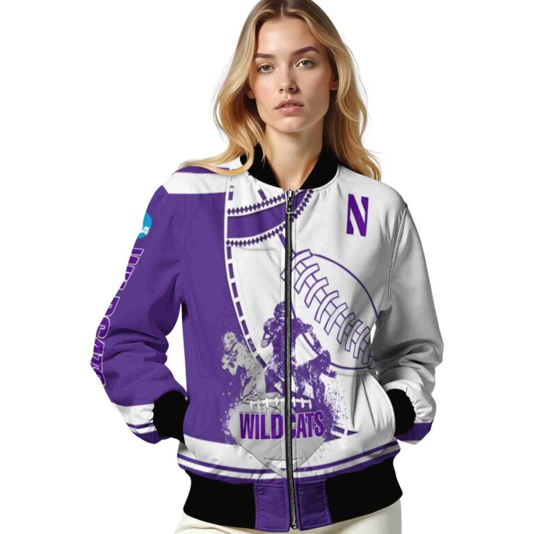 northwestern wildcats baseball stitching white jacket latest model