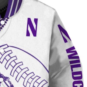 northwestern wildcats baseball stitching white jacket premium grade