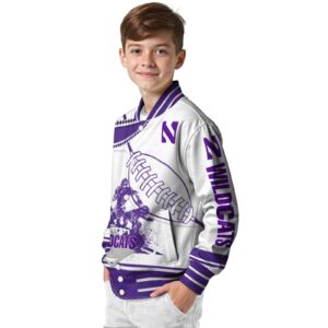 northwestern wildcats baseball stitching white jacket trendy