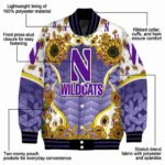 northwestern wildcats sunflower bloom purple yellow jacket best selling