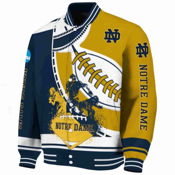 notre dame fighting irish baseball stitching gold white jacket best selling