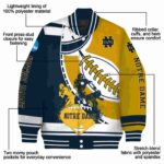notre dame fighting irish baseball stitching gold white jacket best selling