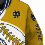 notre dame fighting irish baseball stitching gold white jacket best selling