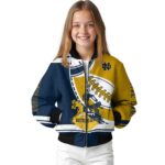 notre dame fighting irish baseball stitching gold white jacket best selling