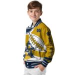 notre dame fighting irish baseball stitching gold white jacket best selling