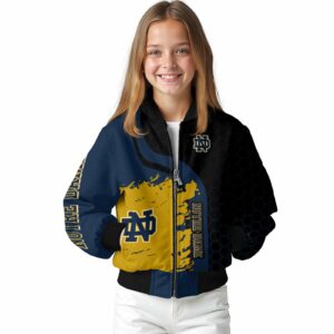 notre dame fighting irish hexagonal pattern navy black jacket top rated