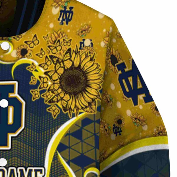 notre dame fighting irish sunflower bloom navy yellow jacket premium grade