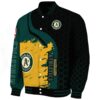 oakland athletics hexagonal pattern green black jacket best selling