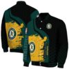 oakland athletics hexagonal pattern green black jacket fashion forward