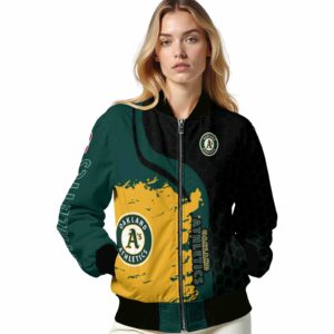 oakland athletics hexagonal pattern green black jacket latest model