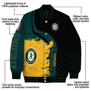 oakland athletics hexagonal pattern green black jacket new arrival