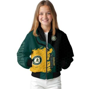 oakland athletics hexagonal pattern green black jacket top rated