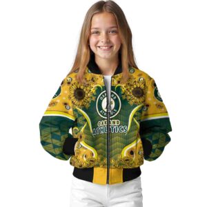 oakland athletics sunflower bloom green yellow jacket top rated