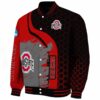 ohio state buckeyes hexagonal pattern scarlet black jacket best selling