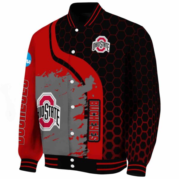 ohio state buckeyes hexagonal pattern scarlet black jacket best selling