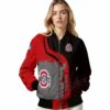 ohio state buckeyes hexagonal pattern scarlet black jacket latest model
