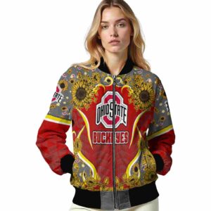 ohio state buckeyes sunflower bloom scarlet yellow jacket latest model