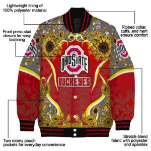 ohio state buckeyes sunflower bloom scarlet yellow jacket new arrival