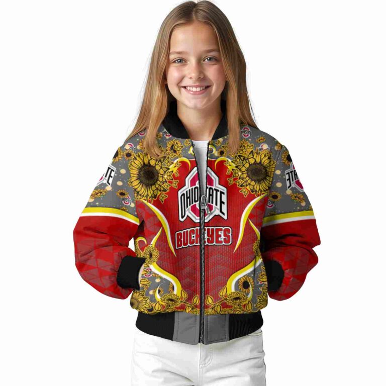 ohio state buckeyes sunflower bloom scarlet yellow jacket top rated