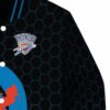 oklahoma city thunder hexagonal pattern blue black jacket premium grade