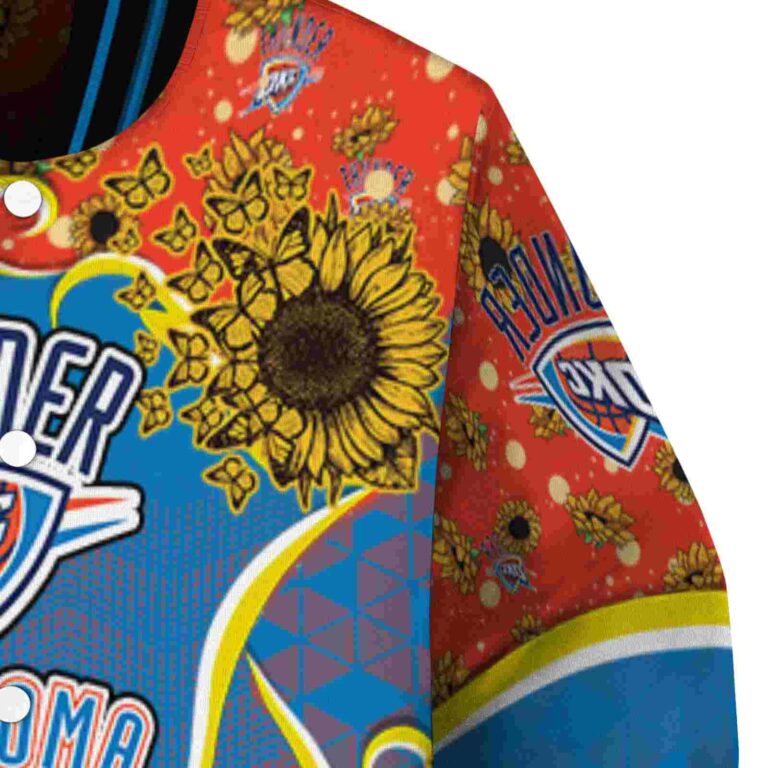 oklahoma city thunder sunflower bloom blue yellow jacket premium grade