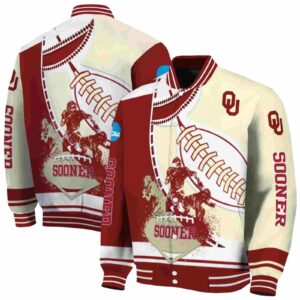 oklahoma sooners baseball stitching cream white jacket fashion forward