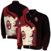 oklahoma sooners hexagonal pattern crimson black jacket fashion forward
