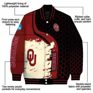 oklahoma sooners hexagonal pattern crimson black jacket new arrival