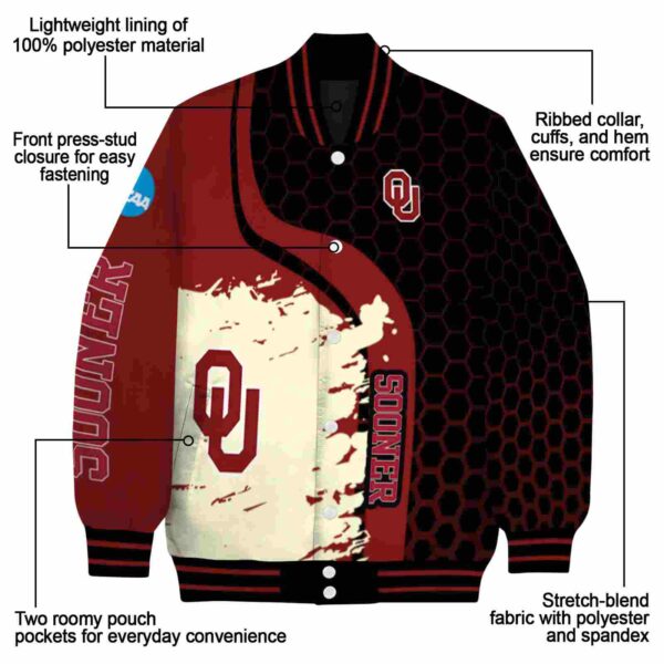 oklahoma sooners hexagonal pattern crimson black jacket new arrival