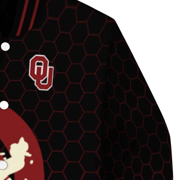 oklahoma sooners hexagonal pattern crimson black jacket premium grade