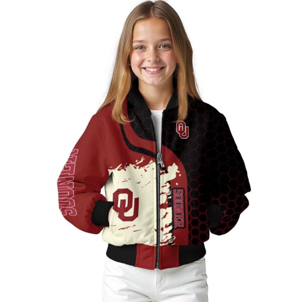 oklahoma sooners hexagonal pattern crimson black jacket top rated