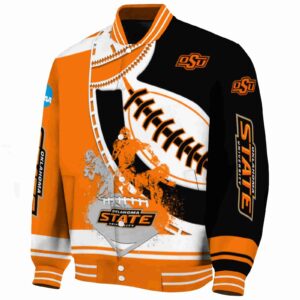 oklahoma state cowboys baseball stitching black white jacket best selling