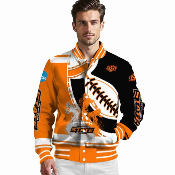 oklahoma state cowboys baseball stitching black white jacket high quality