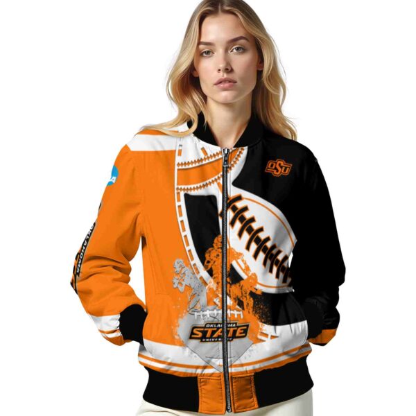 oklahoma state cowboys baseball stitching black white jacket latest model